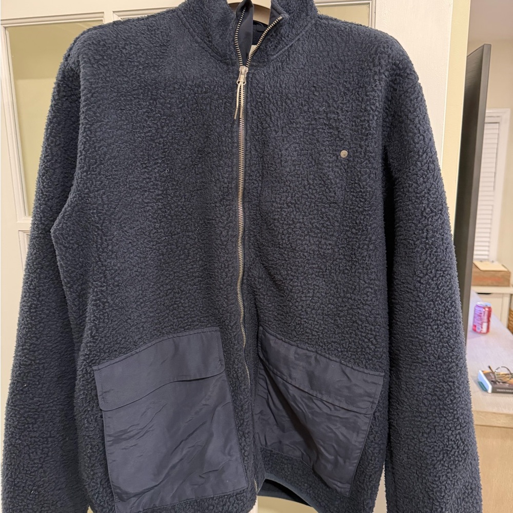 Vuori Navy Fleece Jacket with Pockets Men’s XL